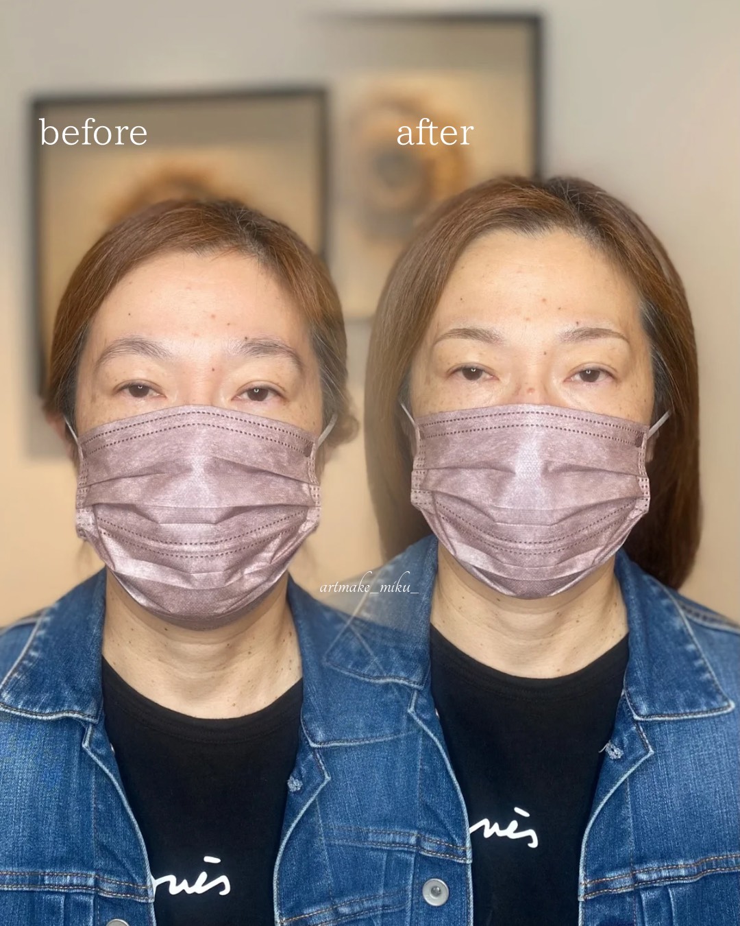 アートメイク1回目直後 before after